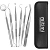 Mitimi Dental Tools, 6 Pack Professional Plaque Remover for Teeth Cleaning Tools Set, Stainless Steel Dental Hygiene Kit